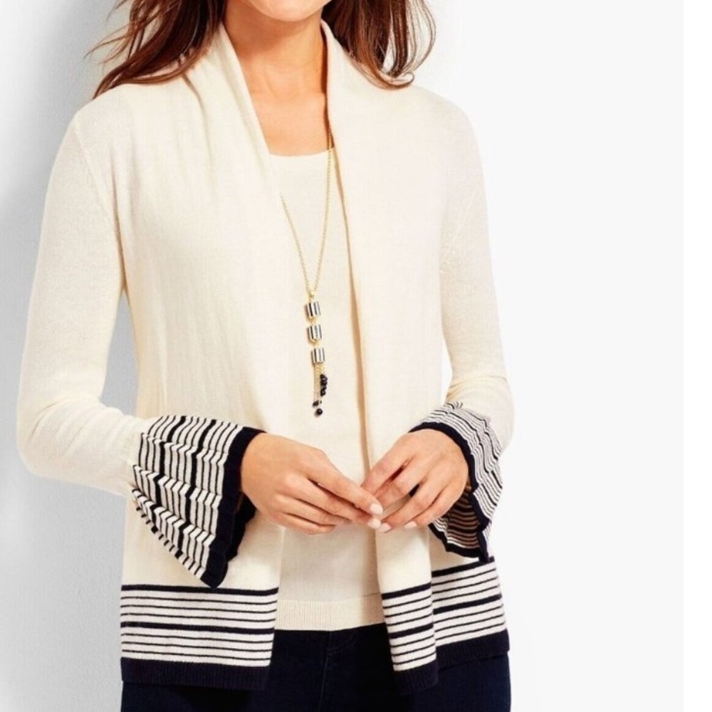 Talbots Open Front Bell Sleeves Cardigan NWT Sz M - Picture 2 of 8